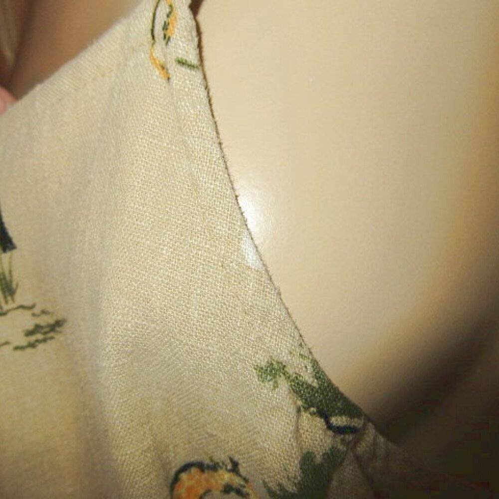 Old Navy Shirt Dress Size XXL Linen Blend Midi Smocked Sleeveless Safari Animals - Picture 8 of 9